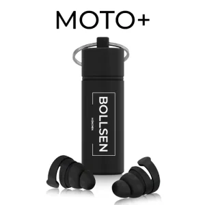 BOLLSEN Moto+ Earplugs for Motorcyclists - Motorcyclists, Racing Drivers, Convertible Drivers, For Intercom Devices in Helmets, Racing Spectators